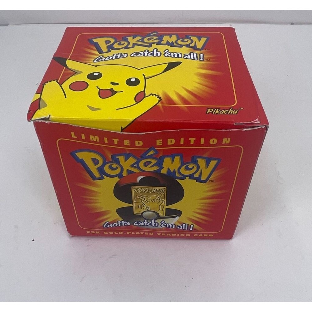Pokemon Burger King 1999 23K Gold Plated Pikachu #25 Trading Card *SEALED*